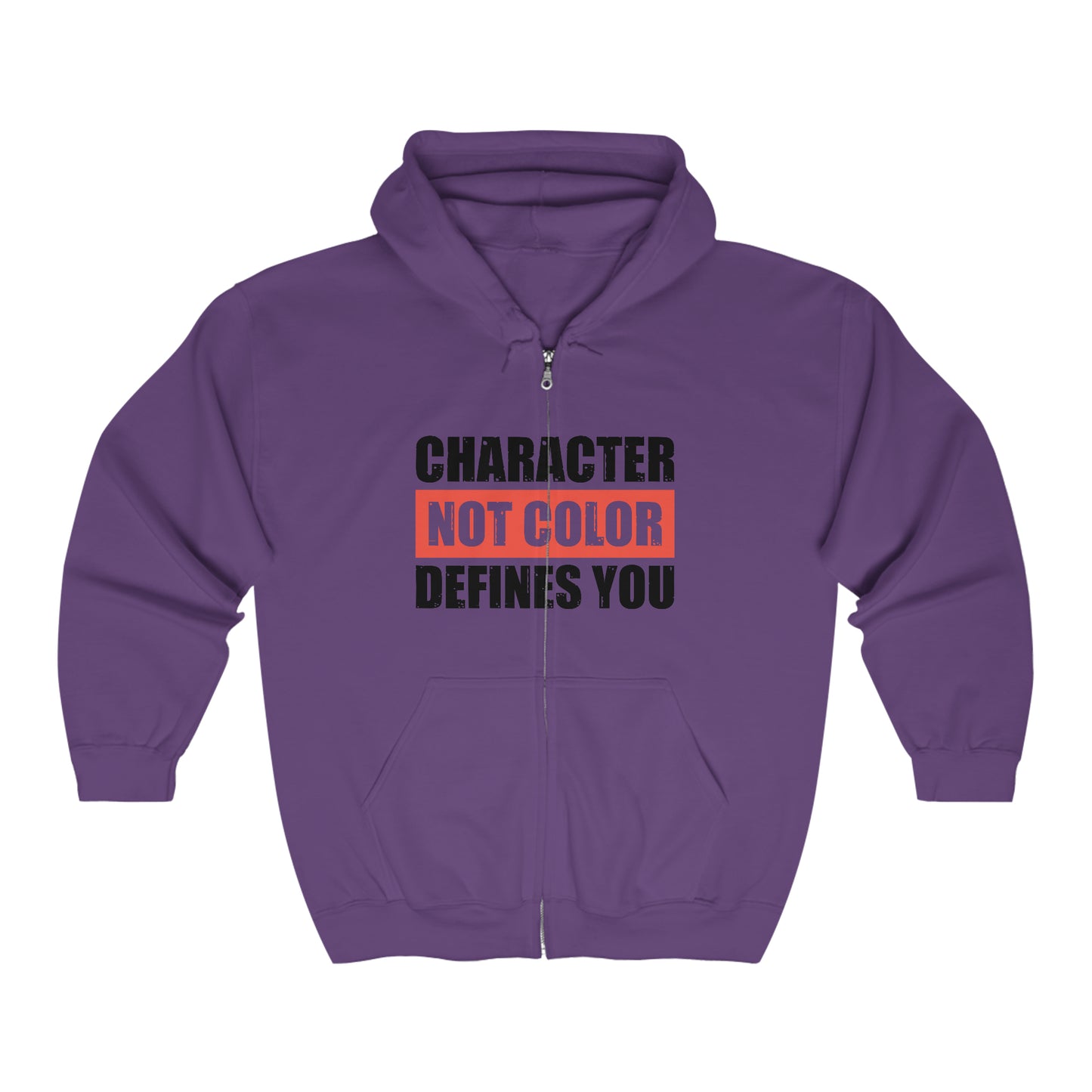 Character Not Color Defines You Unisex Heavy Blend™ Full Zip Hooded