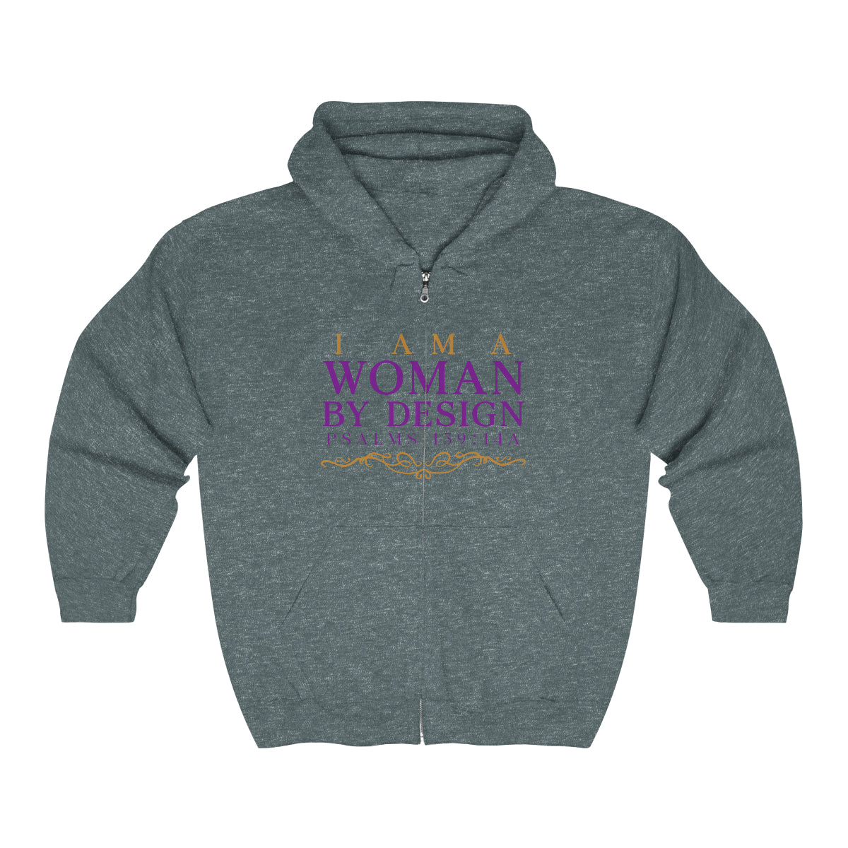 I Am A Women By Design Psalms Unisex Heavy Blend™ Full Zip Hooded
