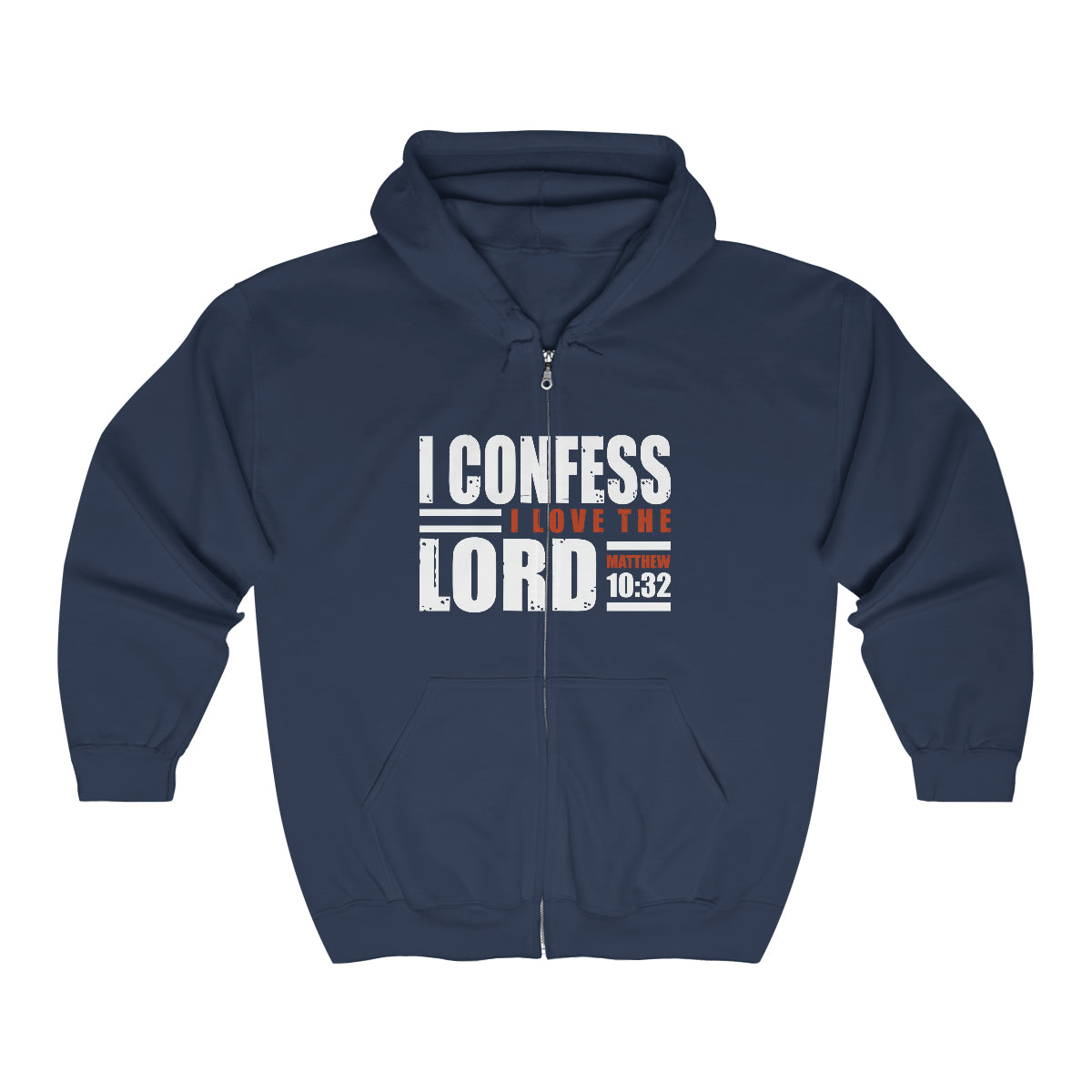 I Confess I Love The Lord Unisex Heavy Blend™ Full Zip Hooded