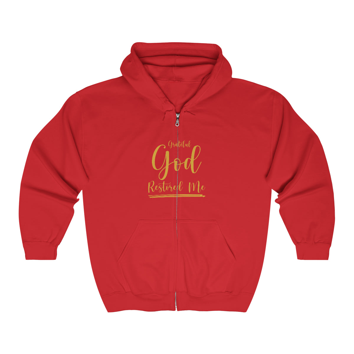 Grateful God Restored Me Unisex Heavy Blend™ Full Zip Hooded