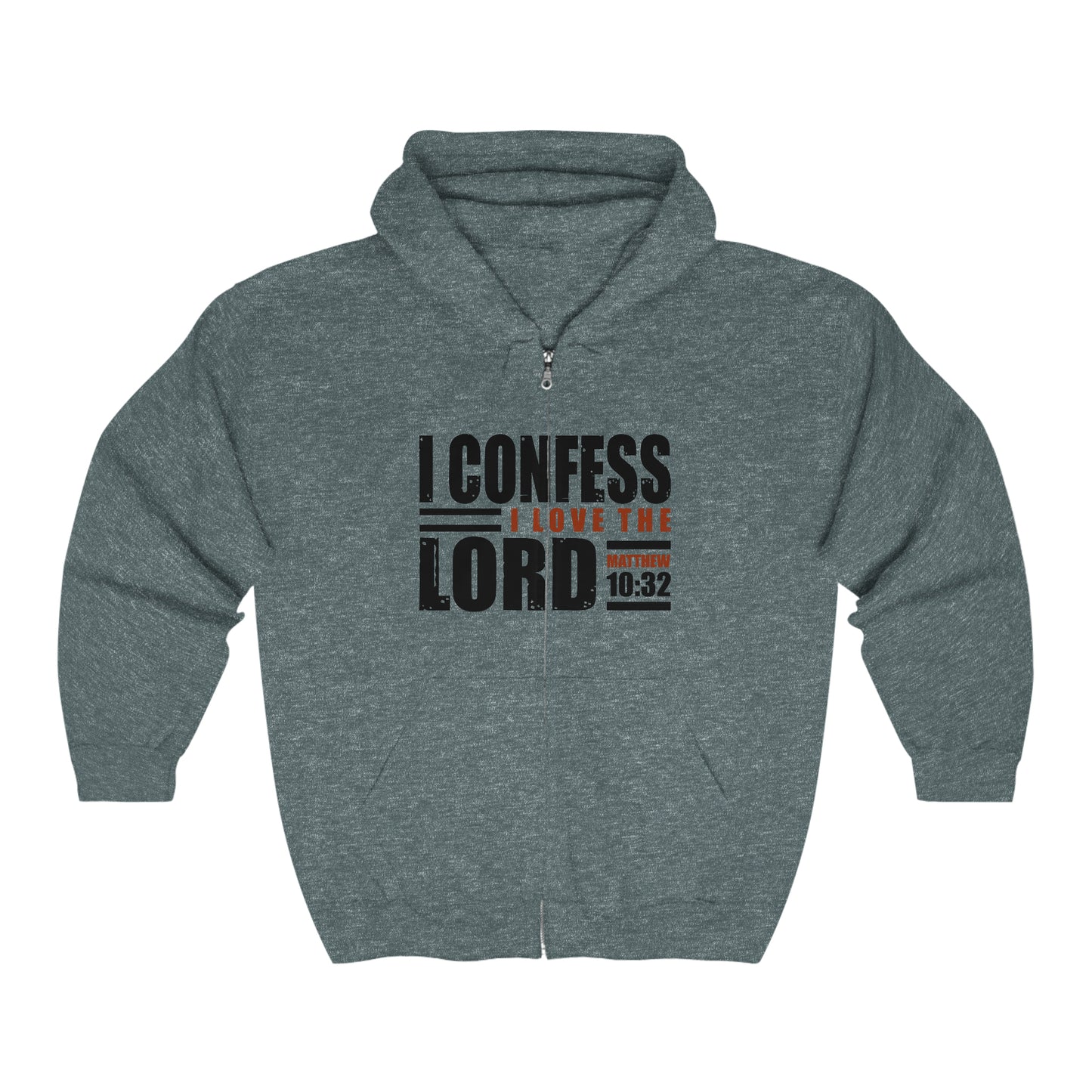 I Confess I Love The Lord Unisex Heavy Blend™ Full Zip Hooded